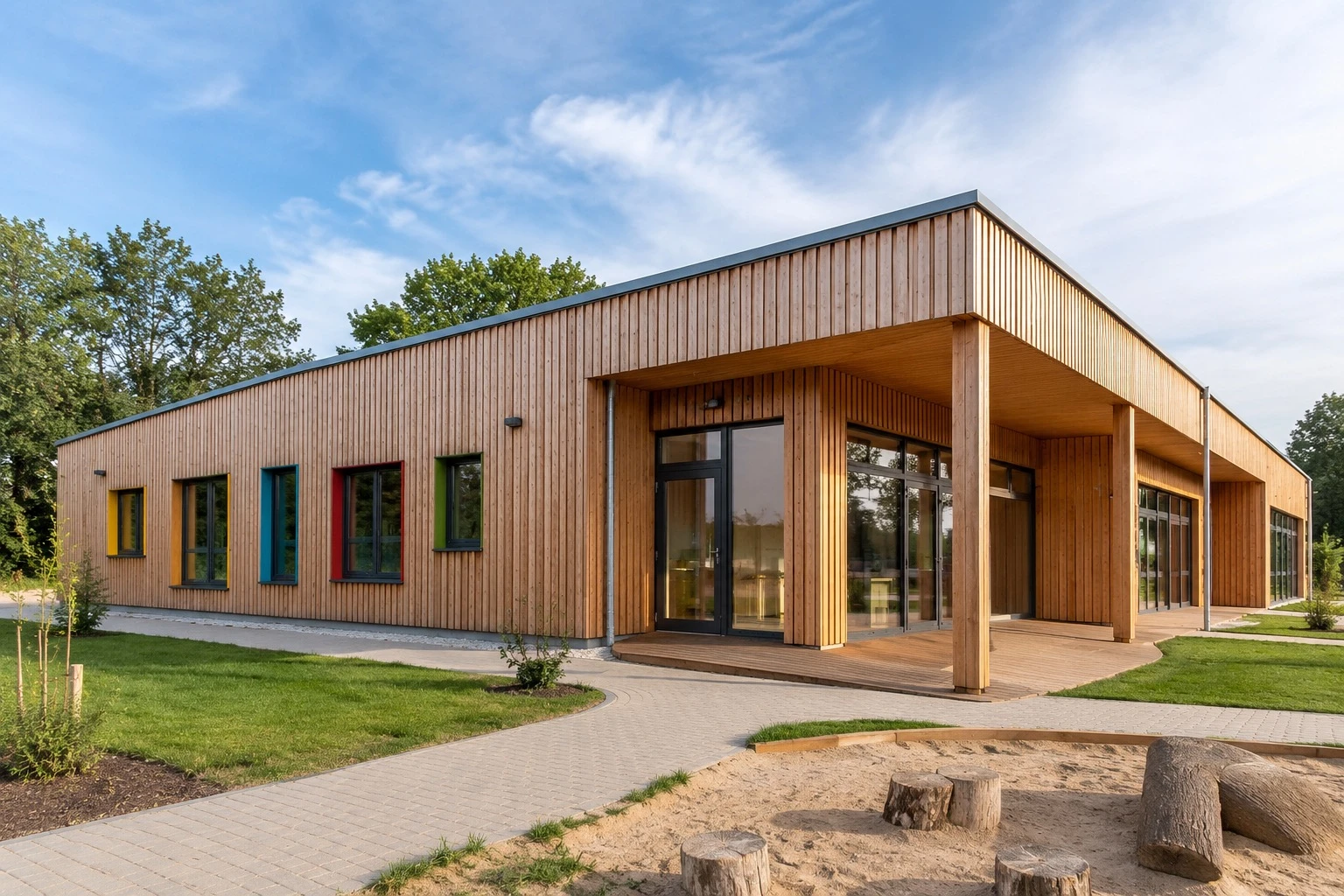 Kindergarten in Holzbauweise planen – nachhaltige Architektur für die Zukunft