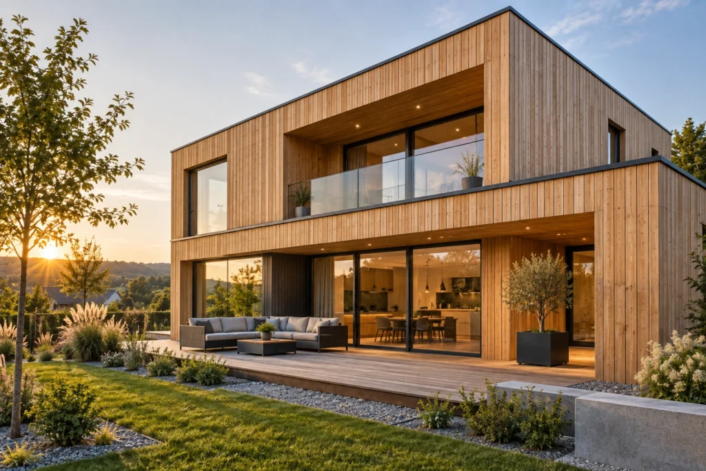 Holzfassade für moderne Gebäude: Vorteile, Gestaltung und Pflege